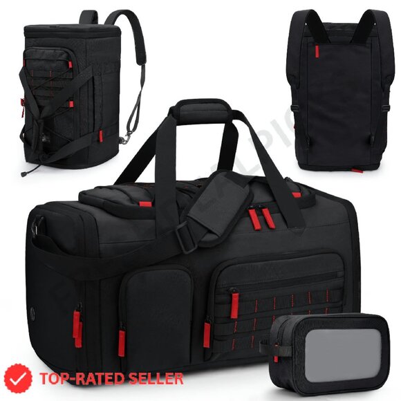 45L Convertible Sports Duffle Bag Water-Resistant Nylon Travel Backpack